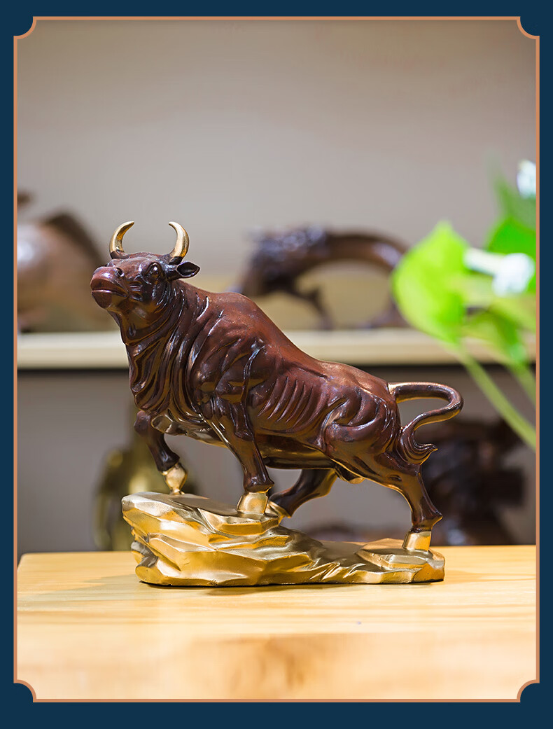 铜牛摆件牛气冲天财运牛摆设生肖牛新年吉祥物牛摆件生肖财运牛摆件