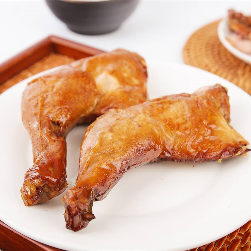 东北烧鸡卤味熟食零食烤鸡大腿即食肉类下酒菜不辣熏鸡腿特产小吃150g