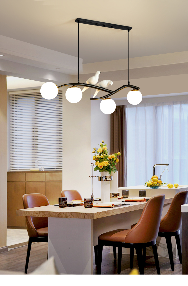 曦特莱轻奢品牌餐厅吊灯北欧风格小鸟简约现代饭厅灯创意餐桌灯2021年
