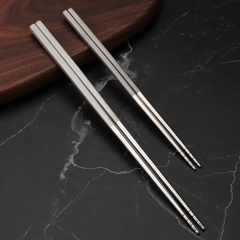 纯钛实心筷子防滑轻量化户外旅行随身轻便钛合金筷家用筷子轻奢高档