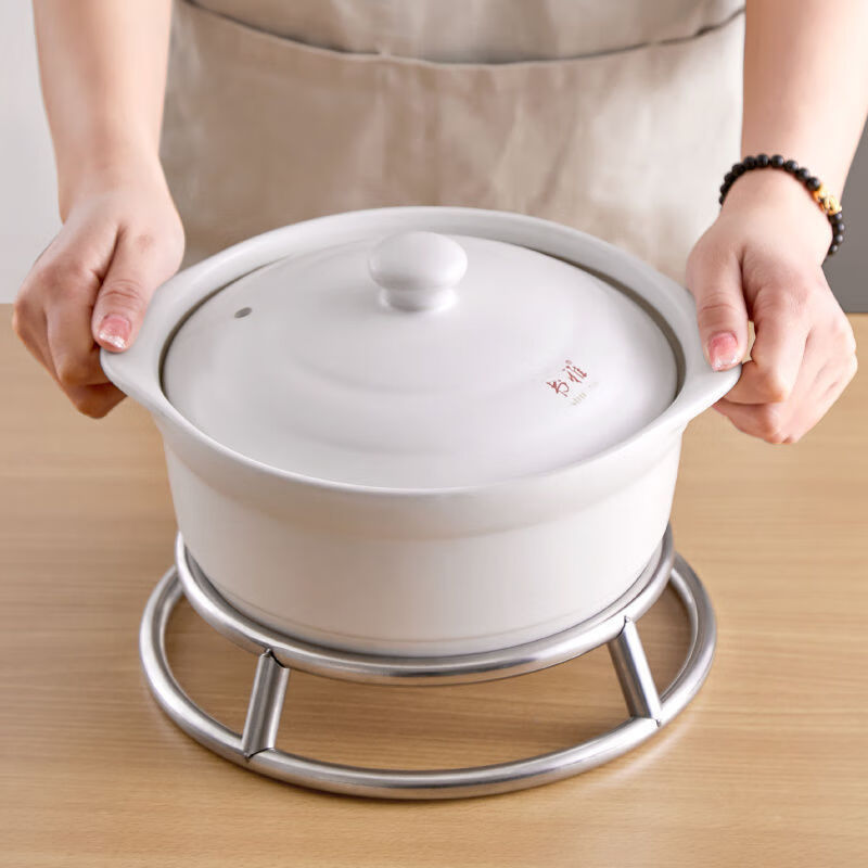 厨房置物架子加厚锈钢厨房锅架防烫置物架炒锅架双层锅垫锅架子隔热放