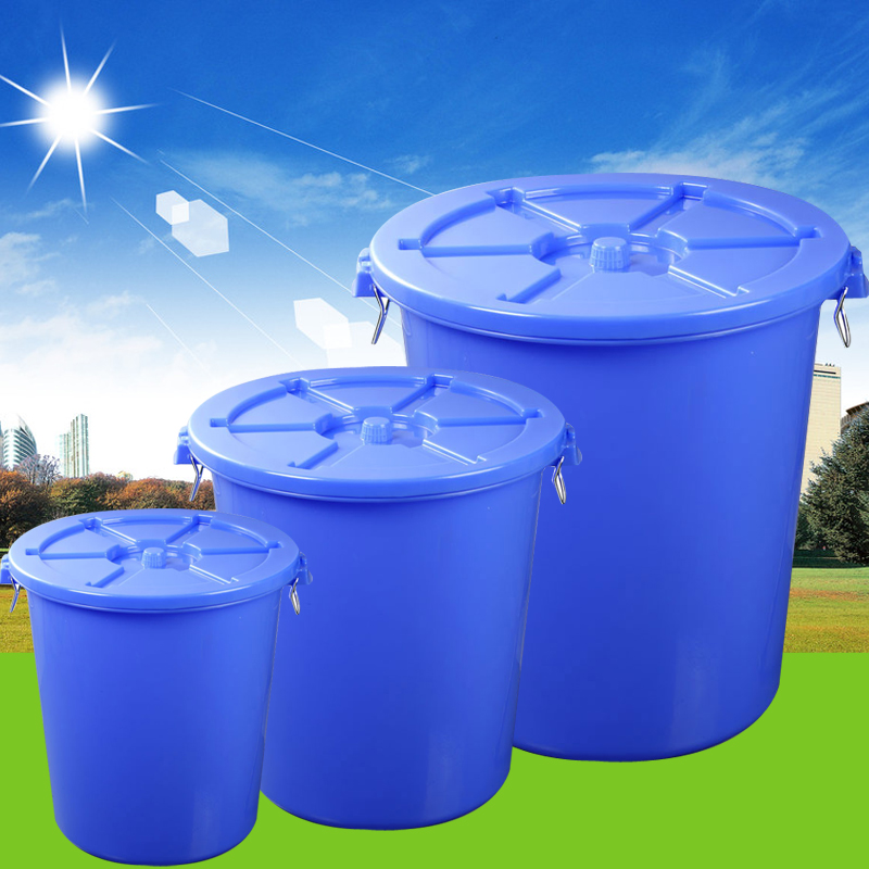 大号圆形垃圾桶特大码塑料桶环卫物业厨房家用商用加厚大容量圆桶 90l