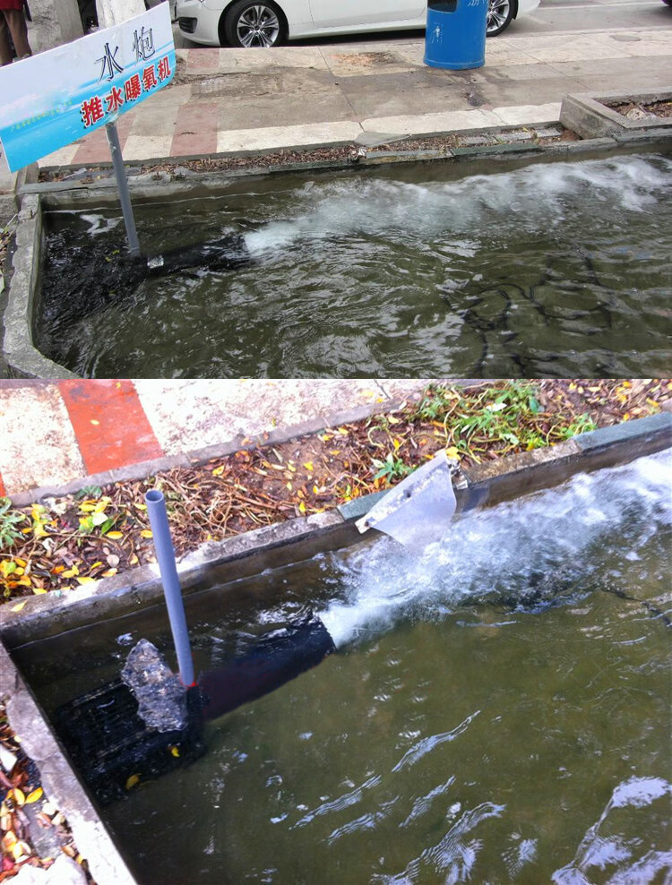 大型鱼塘鱼池推水造浪泵大功率增氧泵充氧机潜水泵曝气机涌浪水炮370w