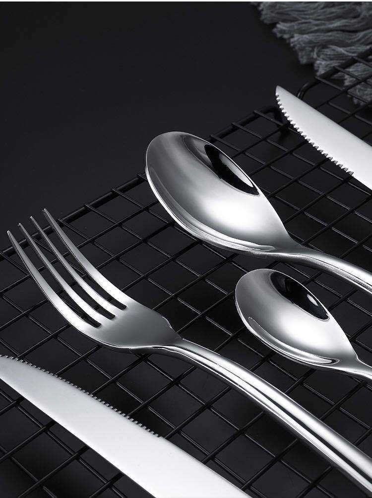 西餐餐具刀叉套装切牛排盘子勺吃的家用两件套全套牛扒三件套月光牛排