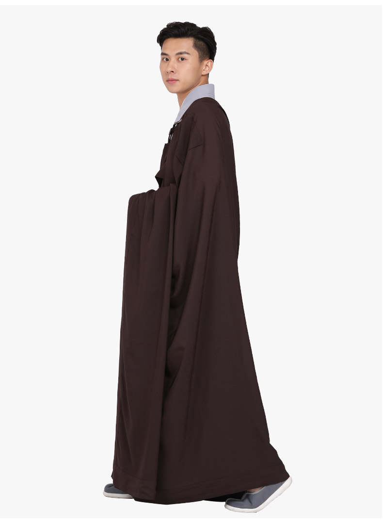 出家人穿的衣服麻纱缦衣居士服海青曼衣多丽丝麻纱透气舒适有垂感咖啡