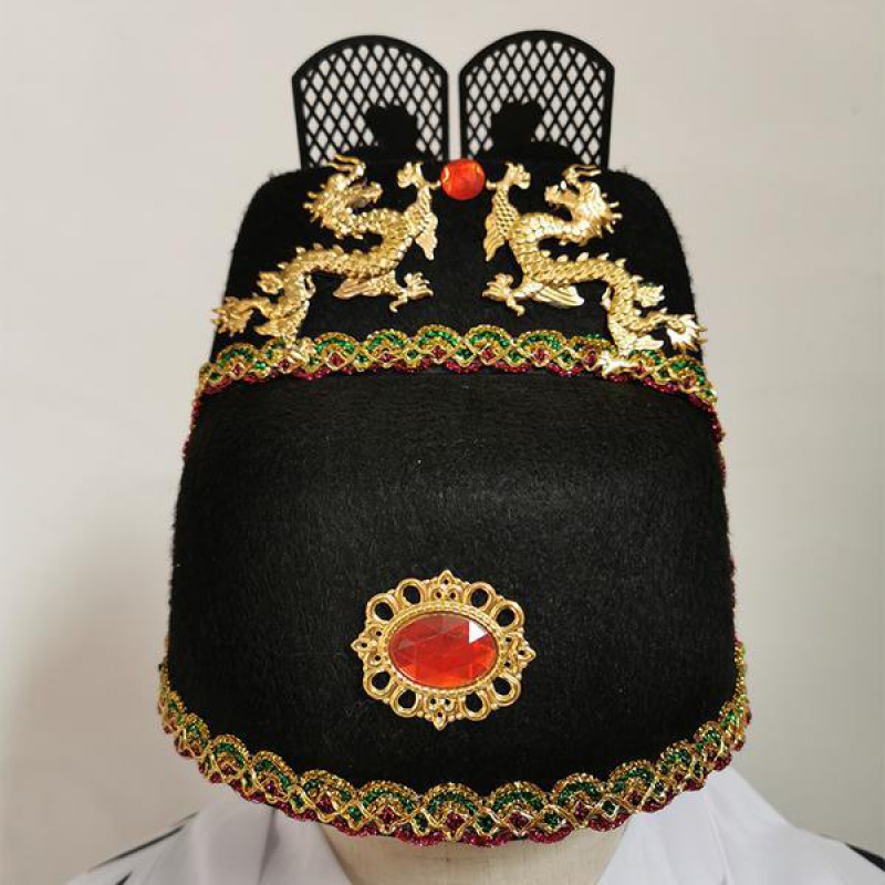 服锦衣卫帽子男明朝影视古装绣春刀大圆帽冕冠皇帝帽子 锦衣卫大圆帽