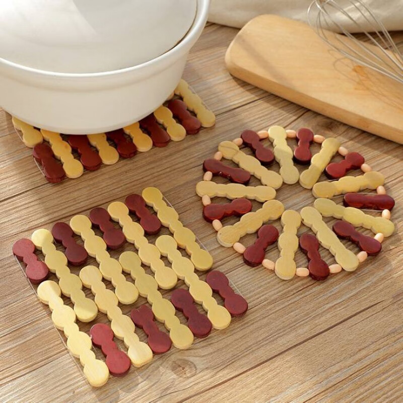 隔热垫餐桌垫防烫锅垫创意家用竹垫菜垫垫子耐热茶杯垫碗餐盘垫4个装