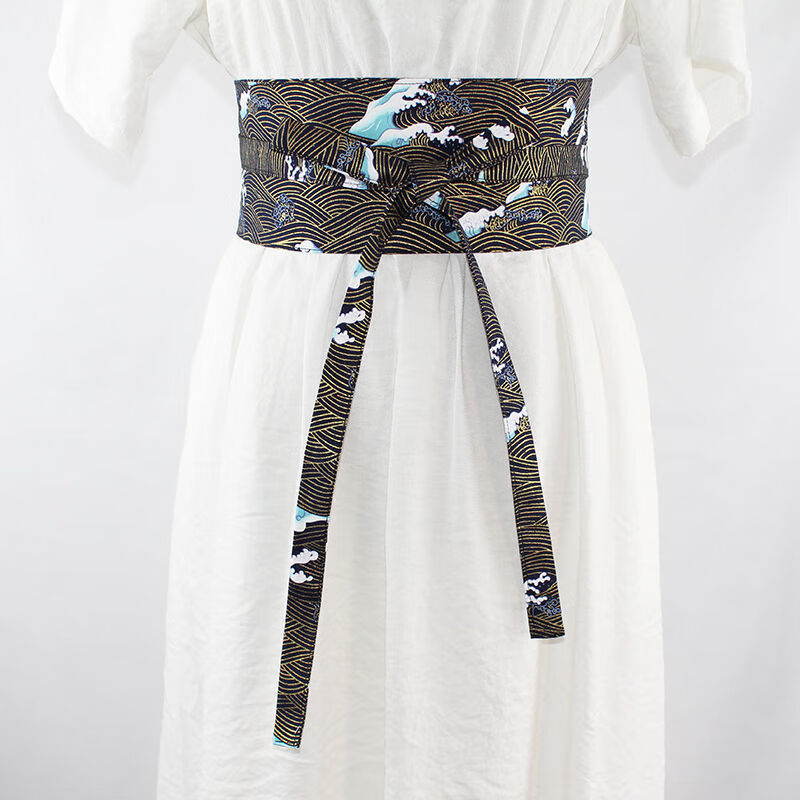 腰封王国 【烫金合集1】古风汉服和风腰封外带腰带束腰p1 蝴蝶米白色