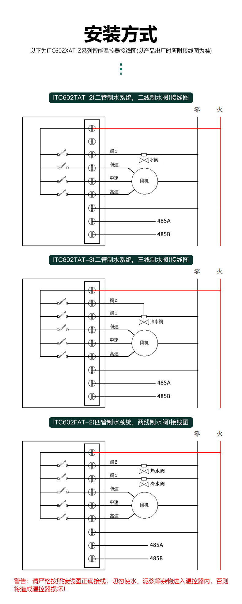 rs485水机中央空调温控器控制器风机盘管三速开关面板液晶约克定制 2
