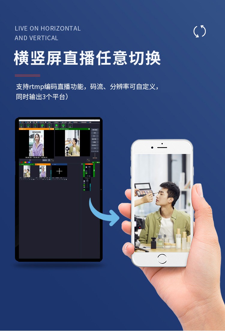 天创恒达 导播软件live sp电商直播 教育录播课件录制 虚拟扣像 短