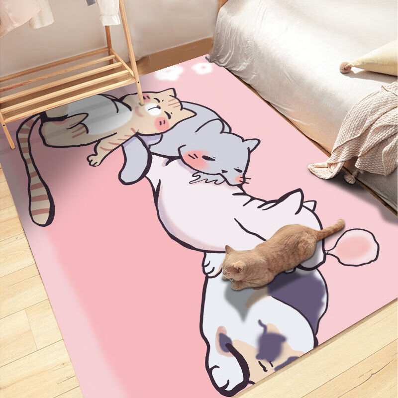 地毯卧室客厅可爱满铺床边毯儿童卡通家用茶几少女图案18宽100长160