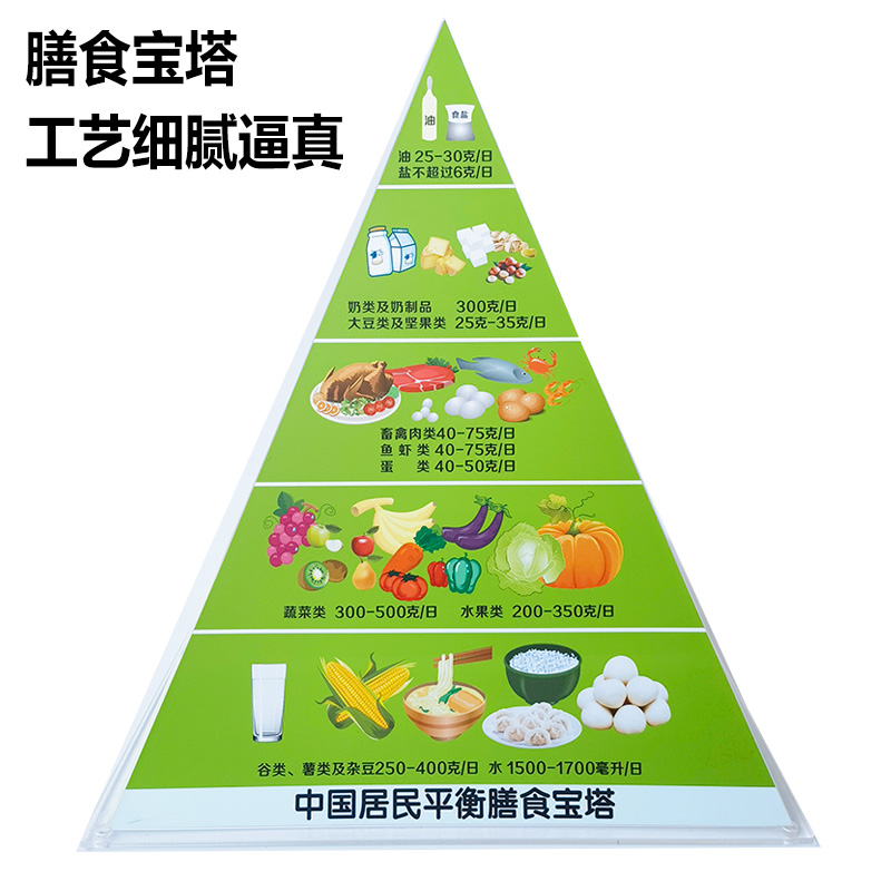 膳食宝塔模型 新版中国居民平衡营养指导膳食宝塔模型仿真食物金字塔