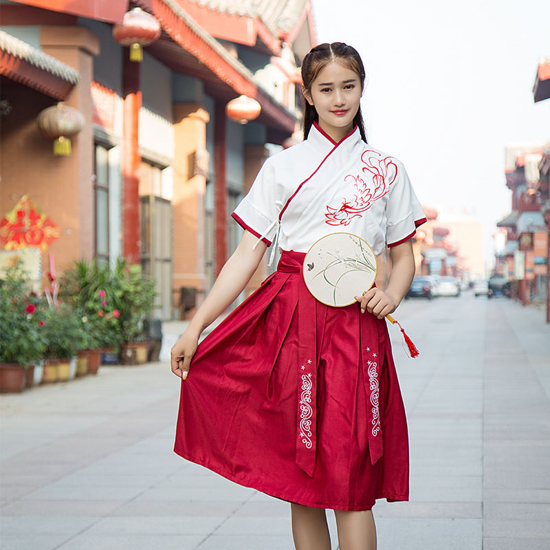 恒佩汉服女日常春夏凤凰刺绣超仙舞蹈古风学生服古装中国风襦裙套装