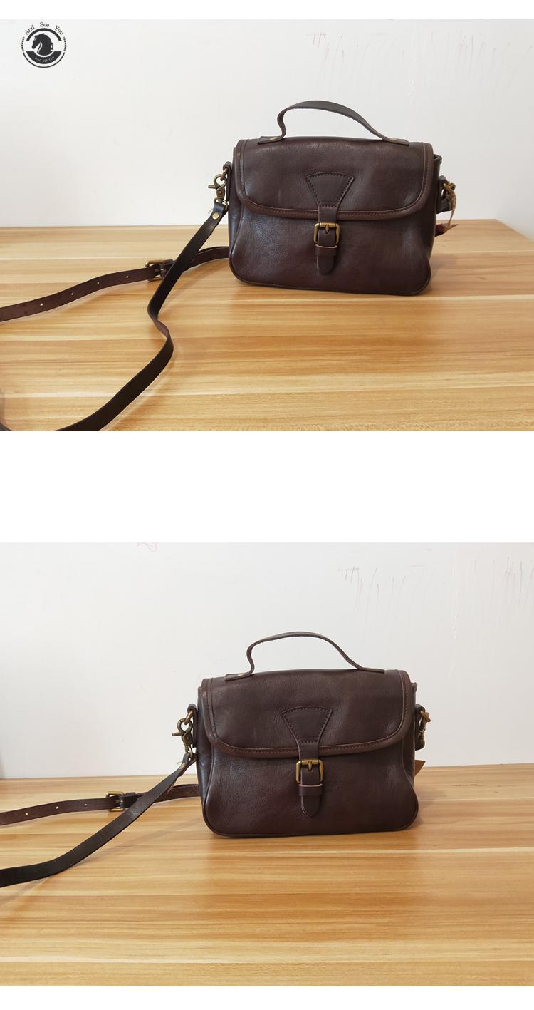 andseeyou品牌 斜挎包男 复古森女手工纯皮植鞣革单肩包 头层牛皮软皮