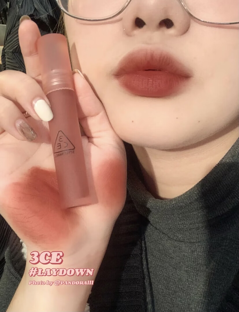 3ceeunhyehou水雾唇露哑光雾面慕斯丝绒水唇釉laydown奶茶色口红