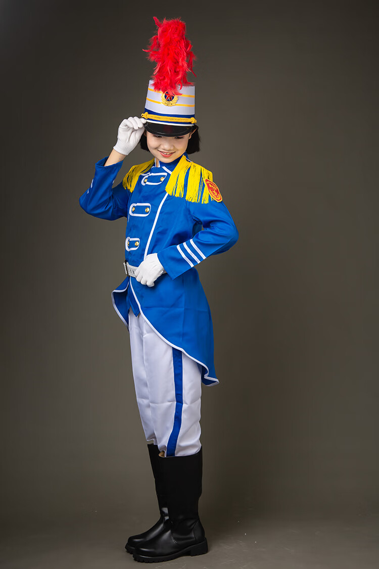 服装中小学生鼓乐队服儿童仪仗队管乐队服少先队鼓号服红色小男款190