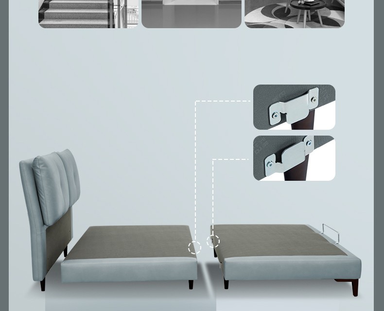 顾家家居床现代简约真皮双人床18米实木脚婚床主卧次卧床架卧室家具15