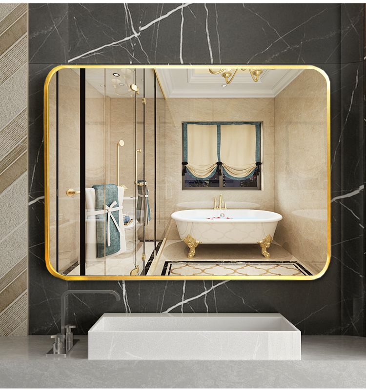 卫生间洗手盆上面的镜子浴室柜套装贴墙自粘厕所洗手间洗漱台免打孔