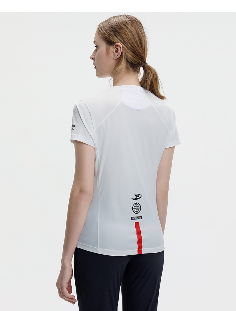 descente迪桑特womensline女子运动短袖t恤d1232rts09白色wtxl17592a