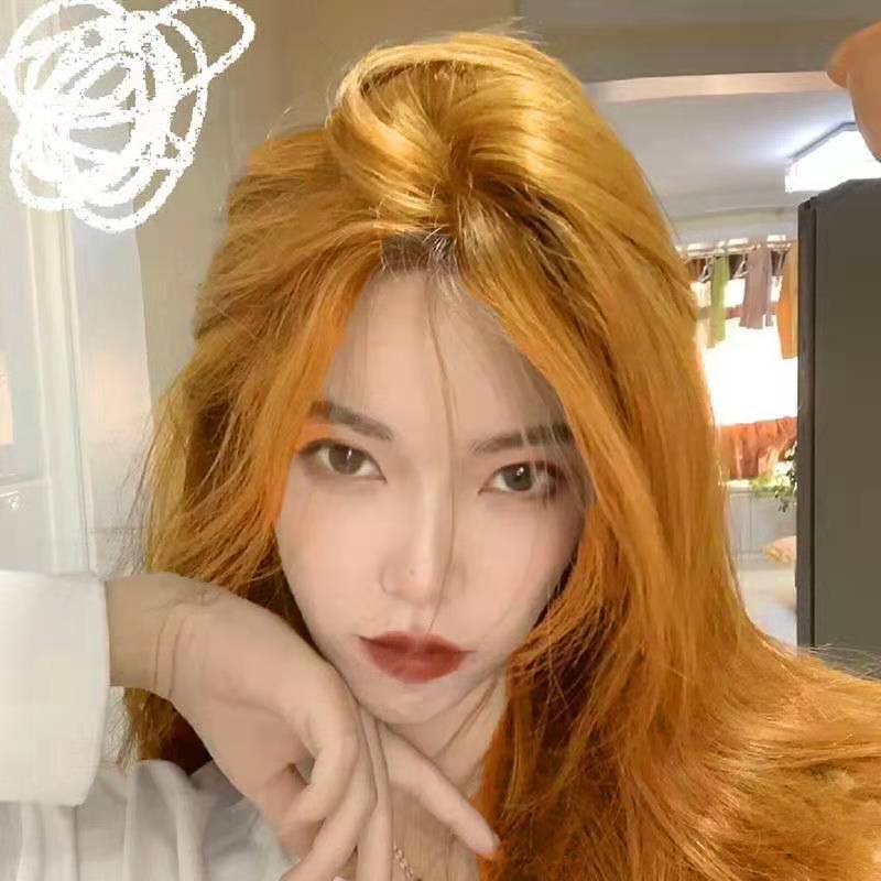 网红2021流行潮色显白染发剂脏橘湖泊蓝媚拉红染发膏自己在家染发