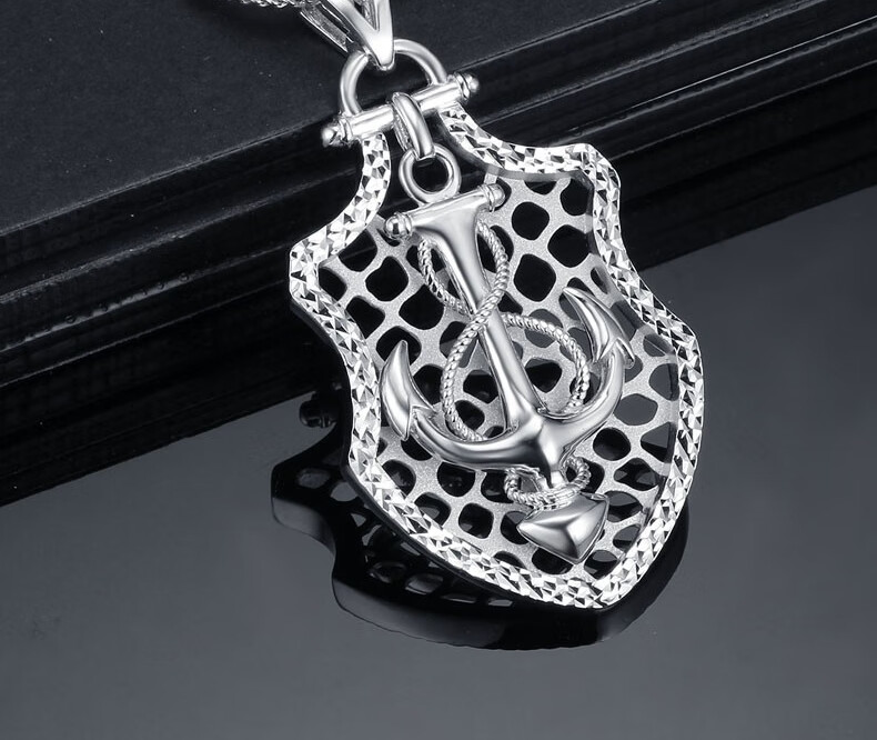 棠川 花草蒙拾 铂金男士吊坠铂金男pt950白金吊坠时尚超闪霸气简约