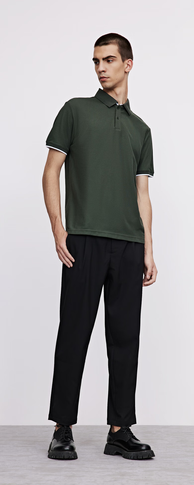 ur2021春夏新品男装时尚通勤polo领短袖马球衫mf18r4ne2001 军绿 xxl