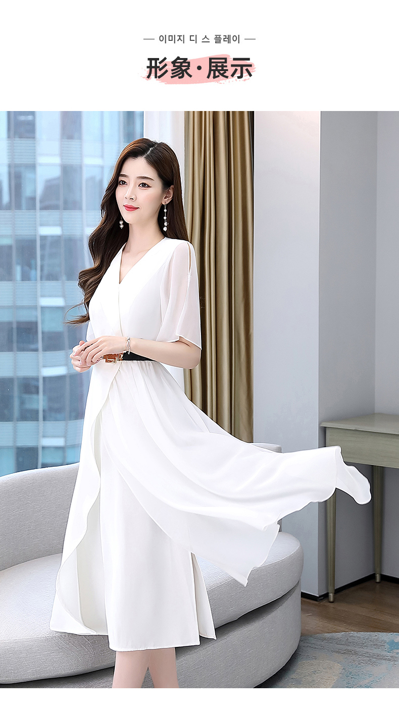 衣典零一连衣裙2021夏装新款夏季女装时尚气质韩版v领遮肚子显瘦女士