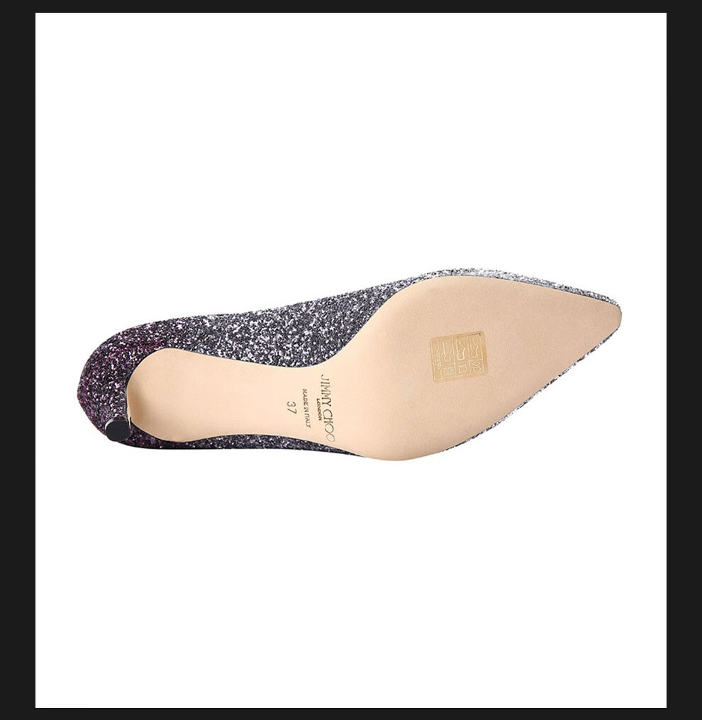 jc吉米周jimmychoo周仰杰romy6cm女鞋渐变闪光亮片尖头高跟鞋通勤单鞋