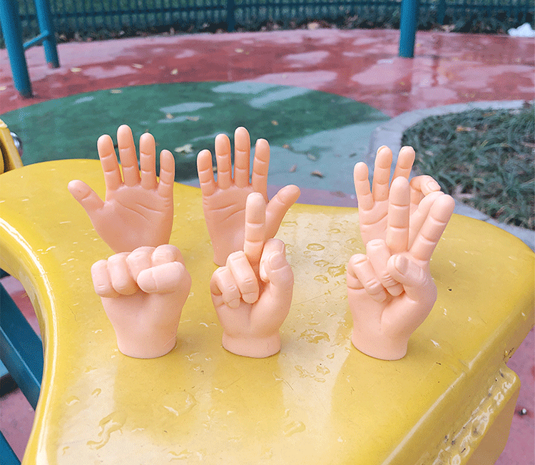 抖音同款手掌指偶迷你小手指套玩具创意整蛊解压小手撸猫逗猫 yeah耶