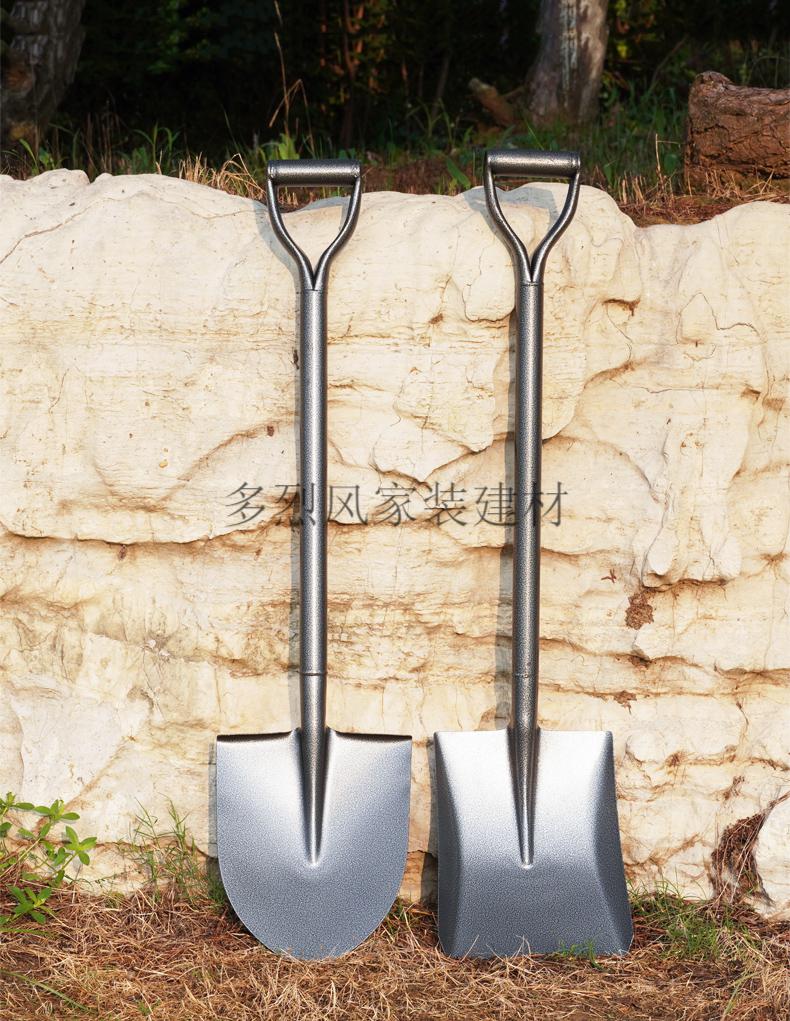 铁锹农用平头车用除雪小铁铲子家用户外挖土全钢加厚铁锨园艺工具小号