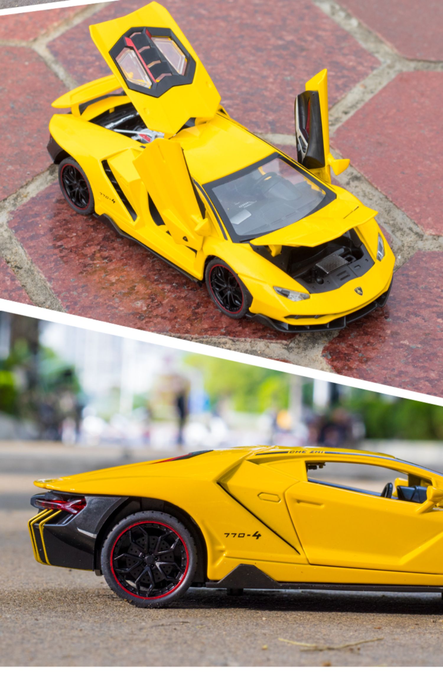 124福特猛禽回力兰博基尼汽车模型6轮奥迪q8合金皮卡仿真越野儿童玩具