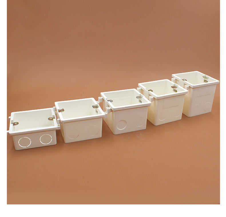 pvc可连体 接线盒86型暗盒 通用暗装底盒 开关插座底盒 拼装盒 38mm拼