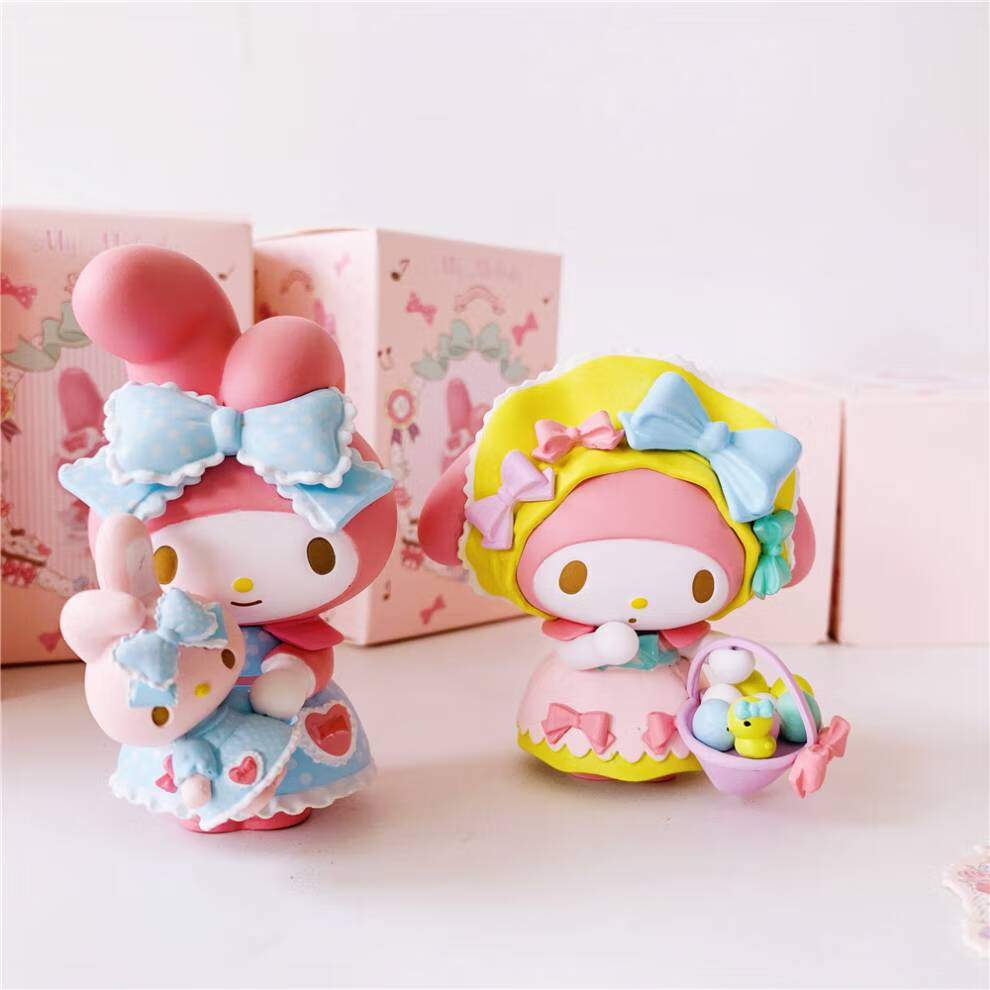 名创优品盲盒 美乐蒂茶话会盲盒摆件少女手办隐藏 双手摸脸,拆开卖