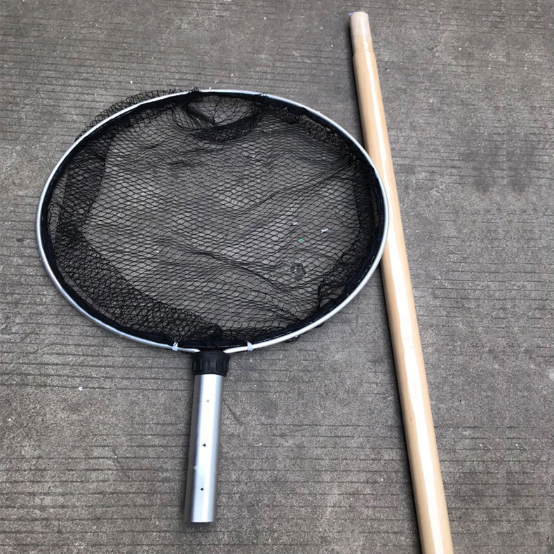 锦鲤捞鱼网鱼池捞网锦鲤鱼大抄网木柄伸缩杆网兜捞树叶大号渔网 1米