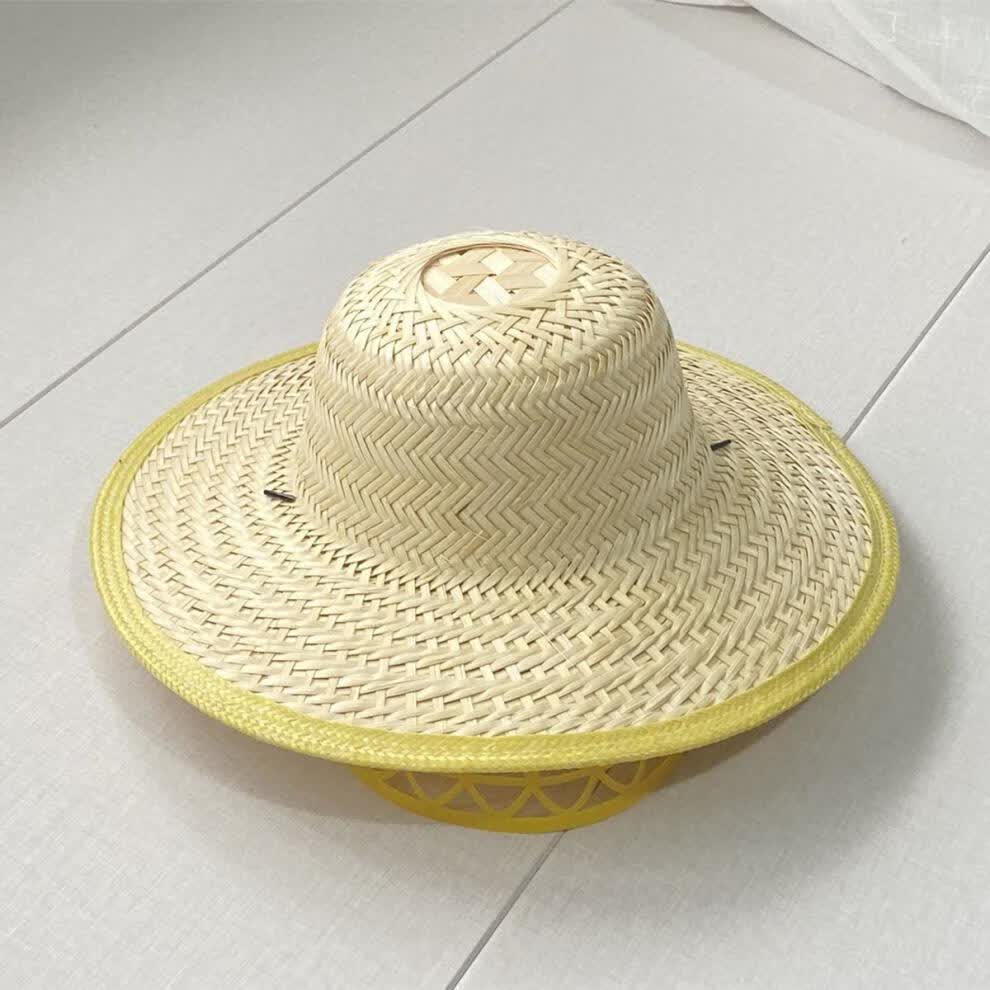 lucaly竹编凉帽竹编帽子农民男农活钓鱼遮阳帽防晒大檐凉帽女出游竹帽