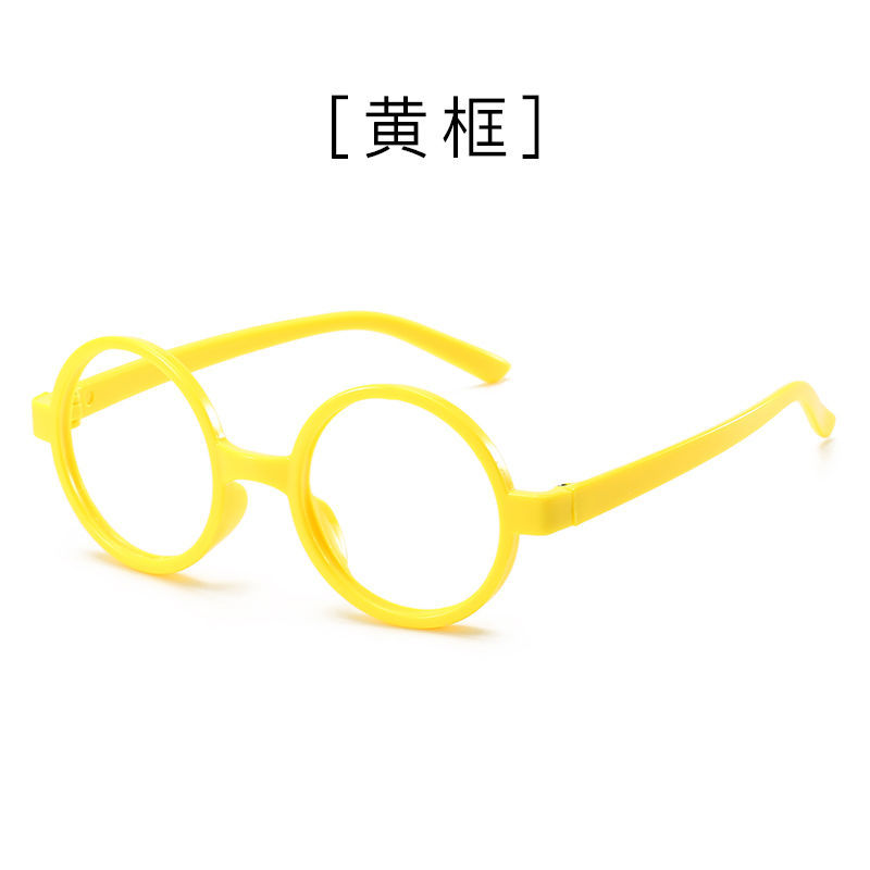 宝宝儿童眼镜框无镜片圆形男童女童可爱潮公主小小童婴儿装饰眼镜 黑