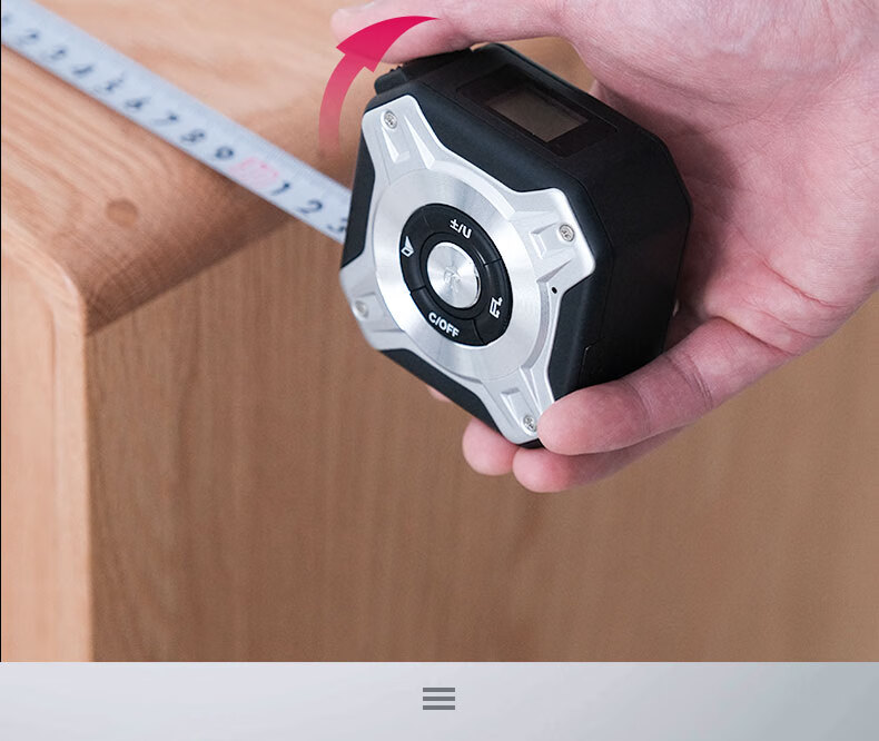 高精度激光卷尺测距仪5米10用电子盒尺防割手拉尺量房版黑银20m一年换