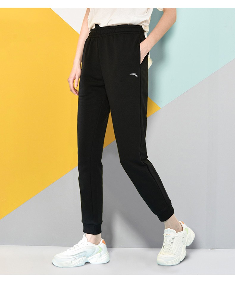 安踏女裤2021新款女运动裤针织长裤春季新款修身显瘦收腿裤子小脚裤