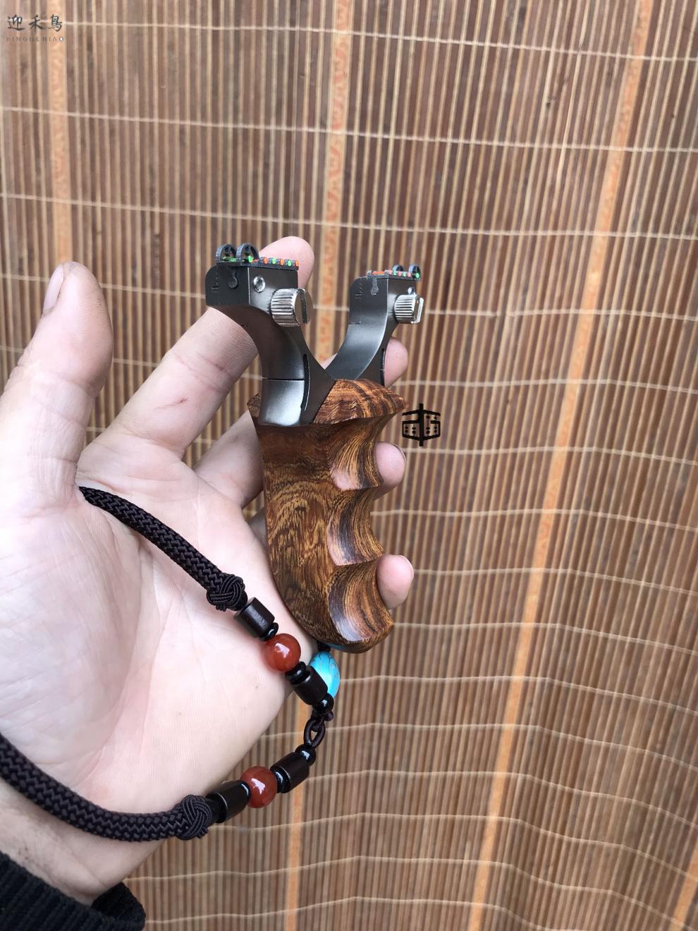 高精准快压弹弓竞技tc21钛合金弹弓扁皮快压美沙漠铁免绑野外竞技手工