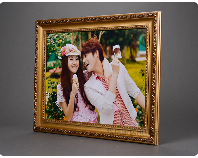 欧式相框摆台实木油画框定制71620243036寸婚纱照相框挂墙家福摆台6寸