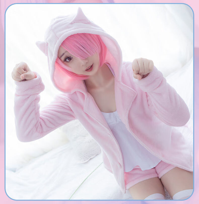 拉姆雷蕾姆cosplay服装女可爱猫咪睡衣从零开始的异世界生活蕾姆蓝