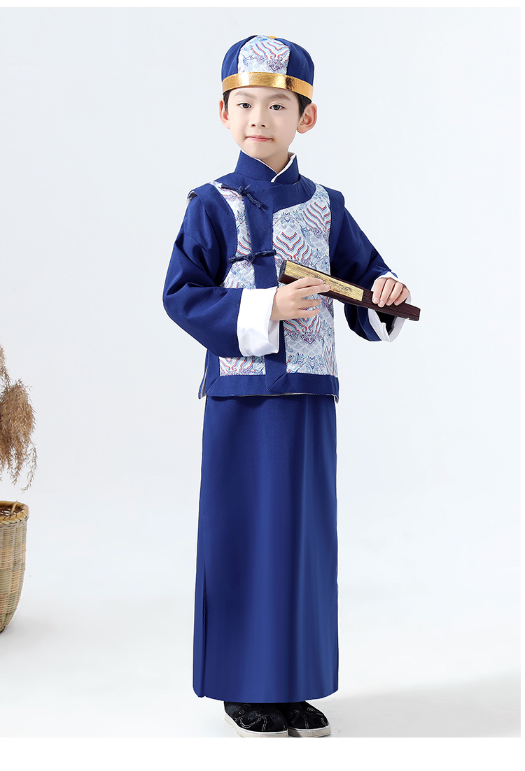 阁版清朝服装儿童 古装秋冬男童汉服清朝贝勒服阿哥满族服装古代小孩