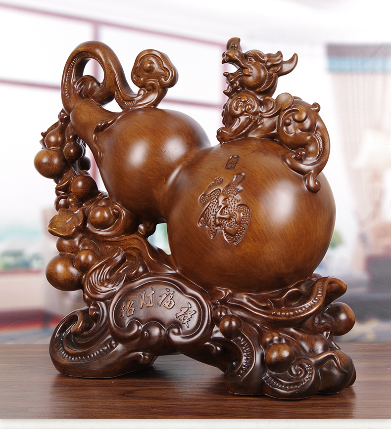 茗芮居葫芦摆件大号财貔貅聚财福禄家居客厅玄关书架装饰品摆设小号财