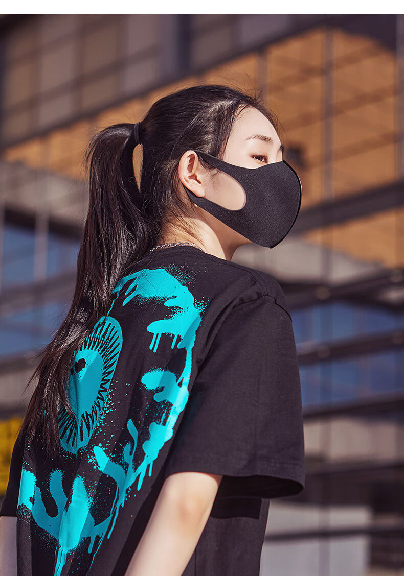 海绵口罩口罩男防晒女3d立体黑同款网红海绵潮女神时尚囗罩可水洗