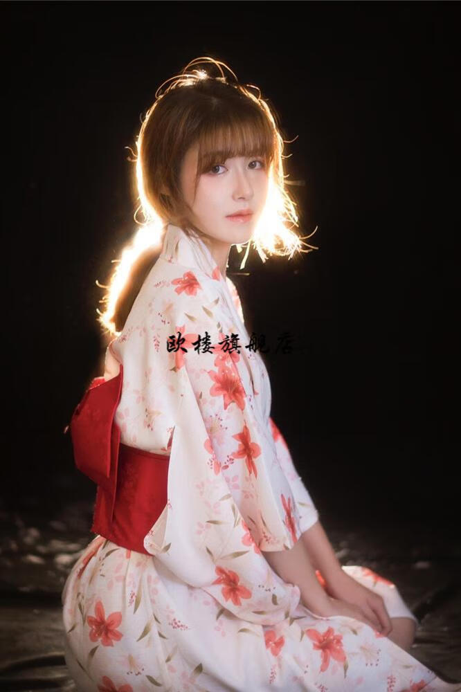 日本神明少女和服日系学生写真拍照和风影楼摄影服装和服腰封蝴蝶结