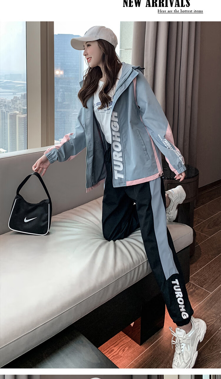 l adidasΗenya nike运动服套装女2021春秋新款女装韩版宽松潮流时尚
