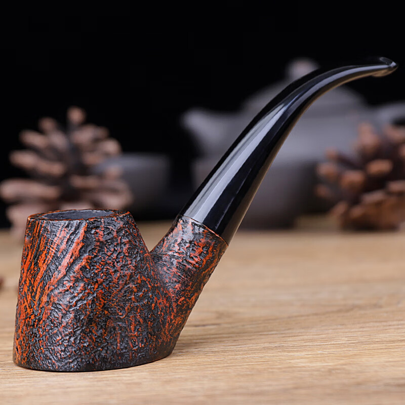 石楠木火山男士过滤烟斗老式烟锅旱烟斗烟袋锅烟丝专用苏旅石楠木火山