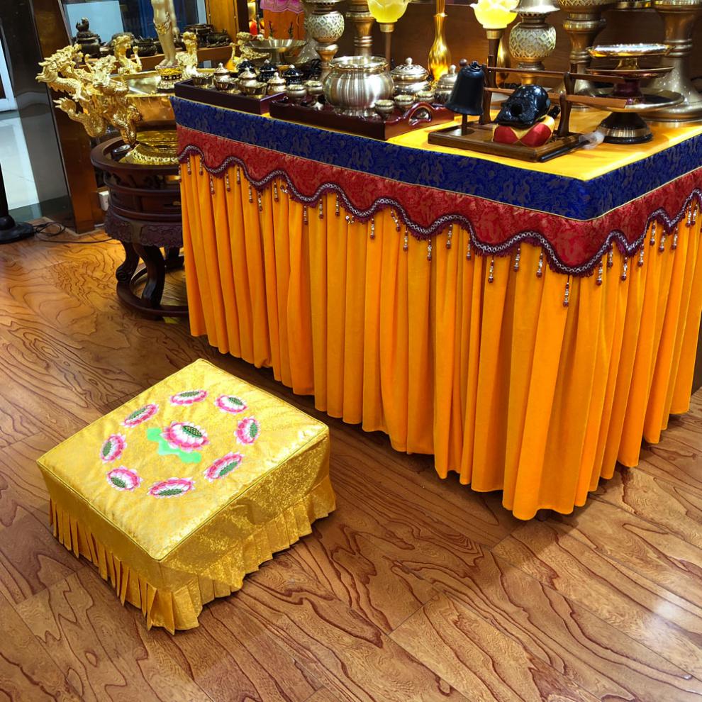 寺庙神台桌布禅修佛具寺庙佛堂桌裙供桌布台布佛台桌罩神位供桌布定制