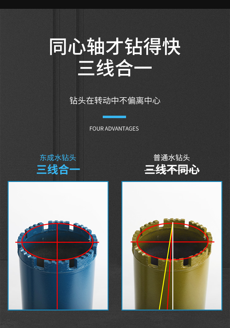 东成水钻头水钻钻头混凝土钢筋干湿两用63160180水转头水转转头Φ46x