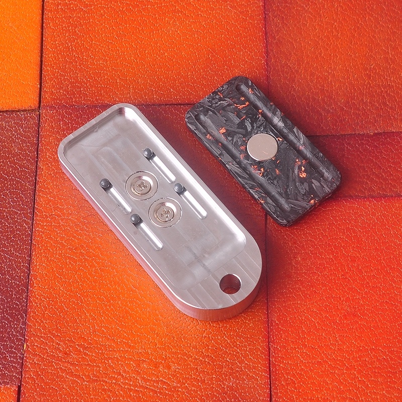 啪啪盾 失恋解压神器啪啪牌啪啪盾单手推牌edc金属减压玩具 黑碎碳(蓝